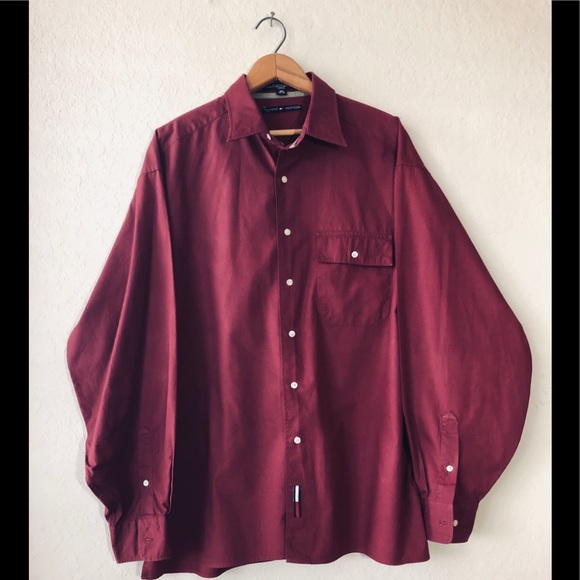 Other - Tommy Hilfiger burgundy long sleeve shirt
